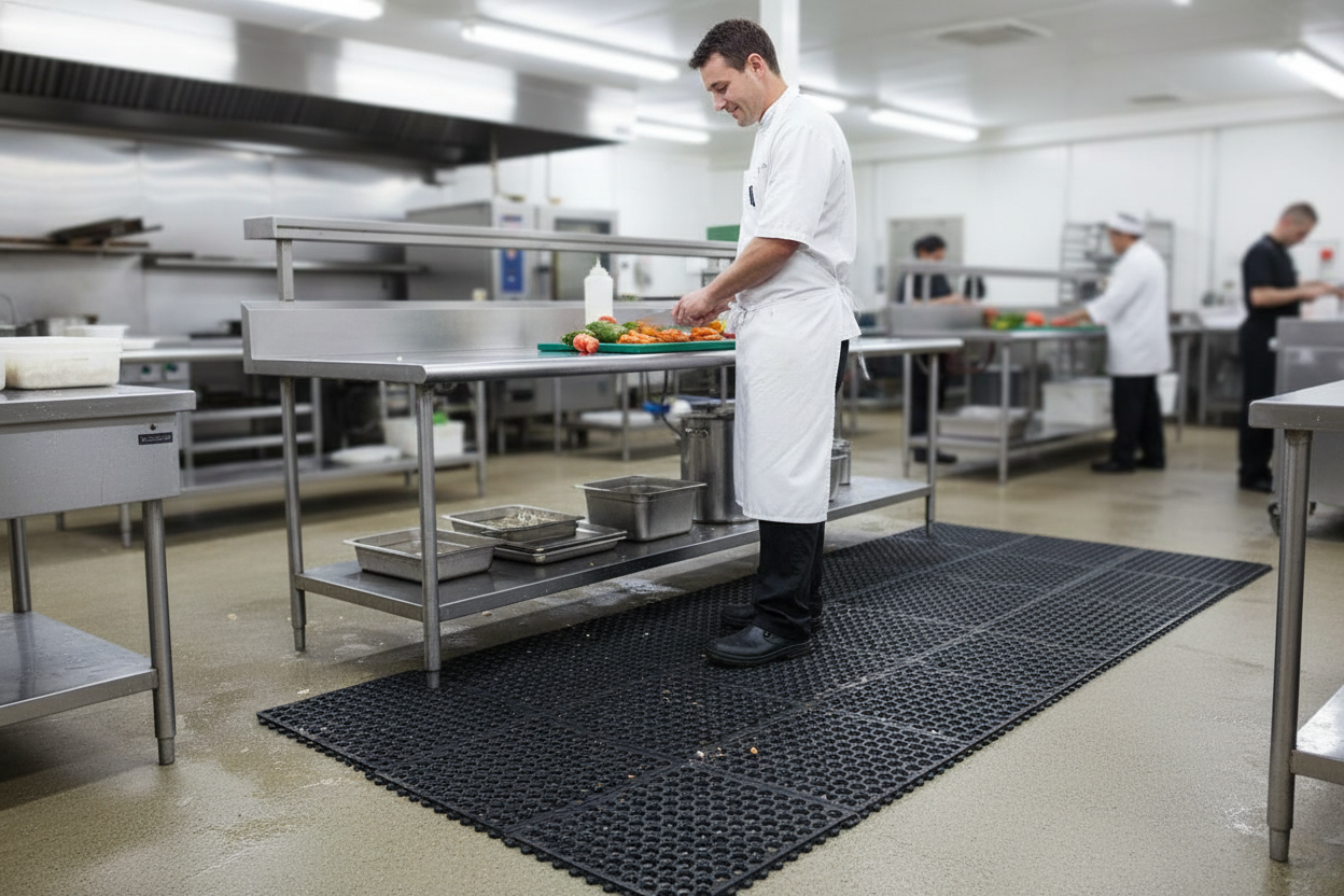 Premium Modular Anti-Fatigue Matting System with Open Top Design for Industrial Use, Ergonomic Comfort, and Excellent Drainage