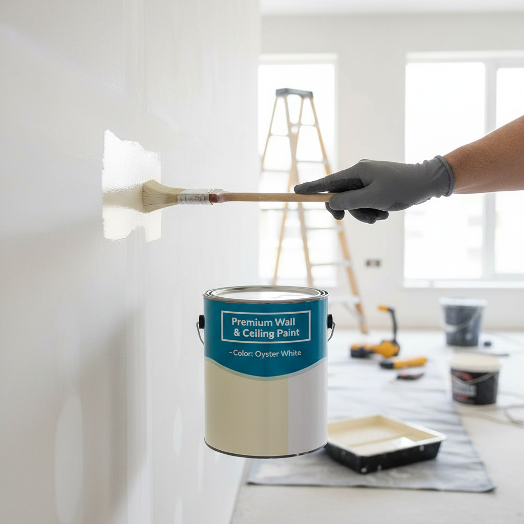 Premium Oyster White Paint - Elegant Finish for Commercial Spaces and Upscale Retail Environments