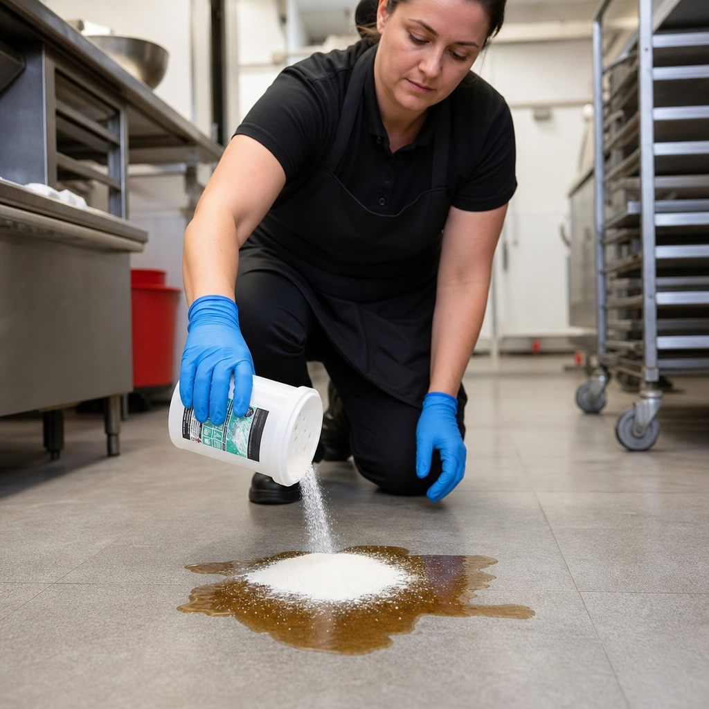 Antibacterial Absorbent Powder for Effective Spill Management (500ml Shaker)