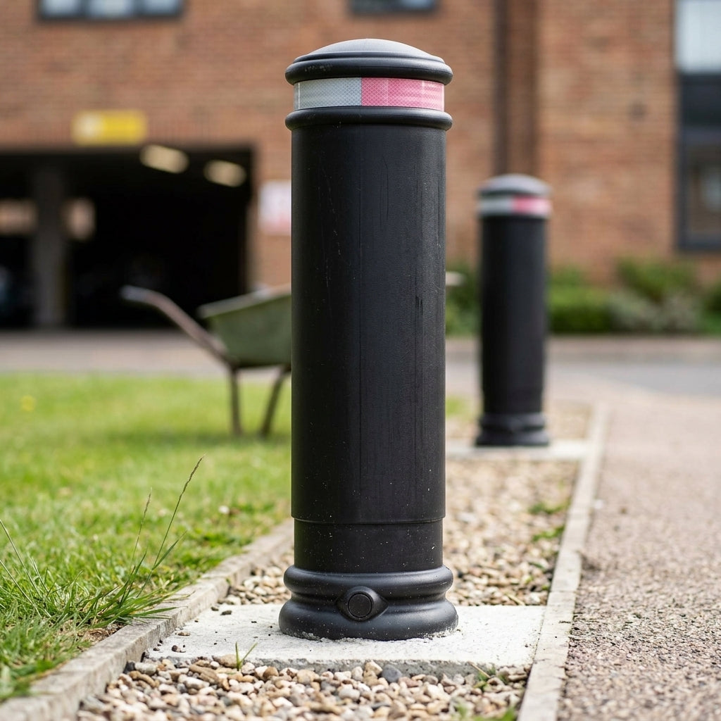 Recycled polyethylene bollard for grass and landscaped perimeter protection (view 2)