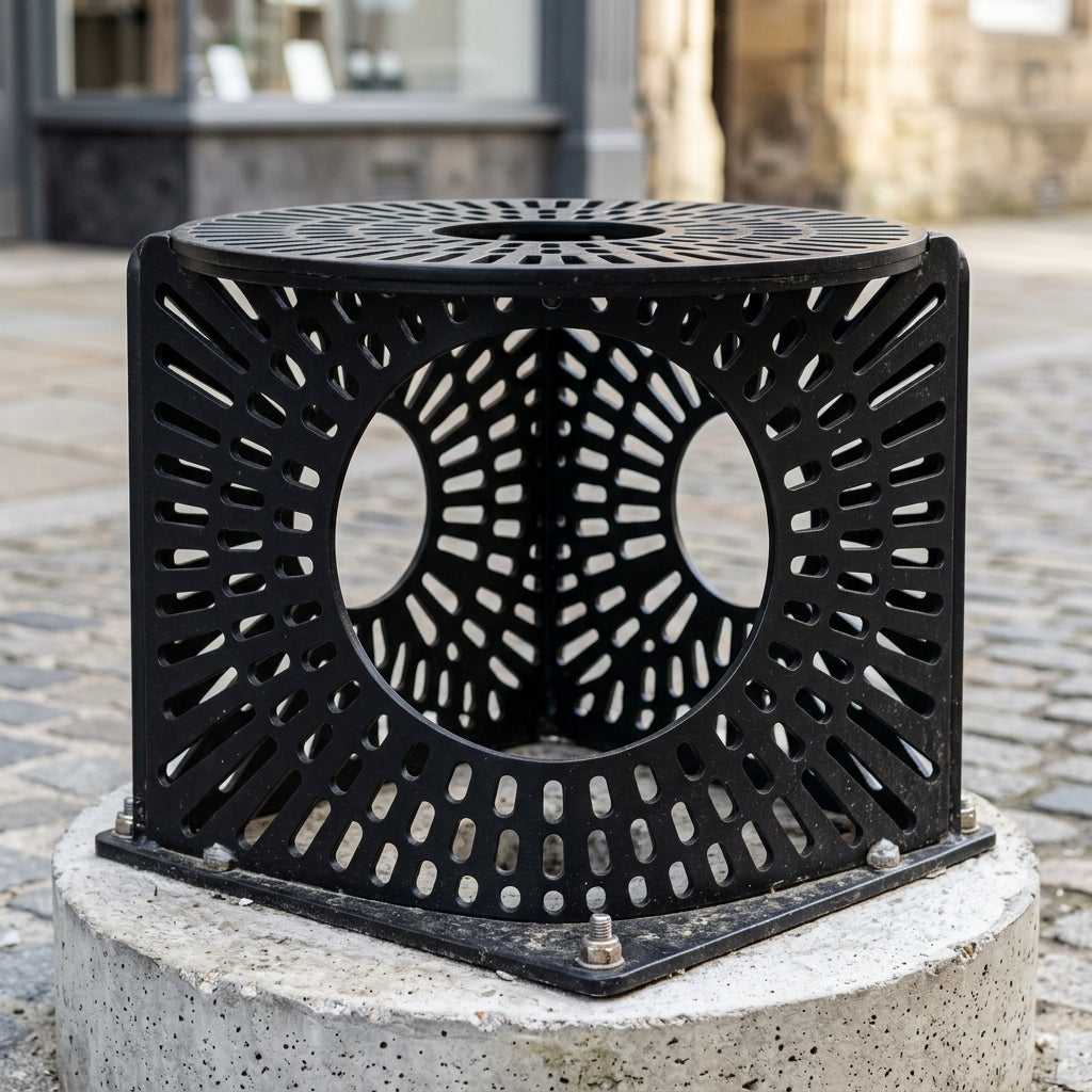 900–1200mm square steel tree grille petal design with frame (view 2)