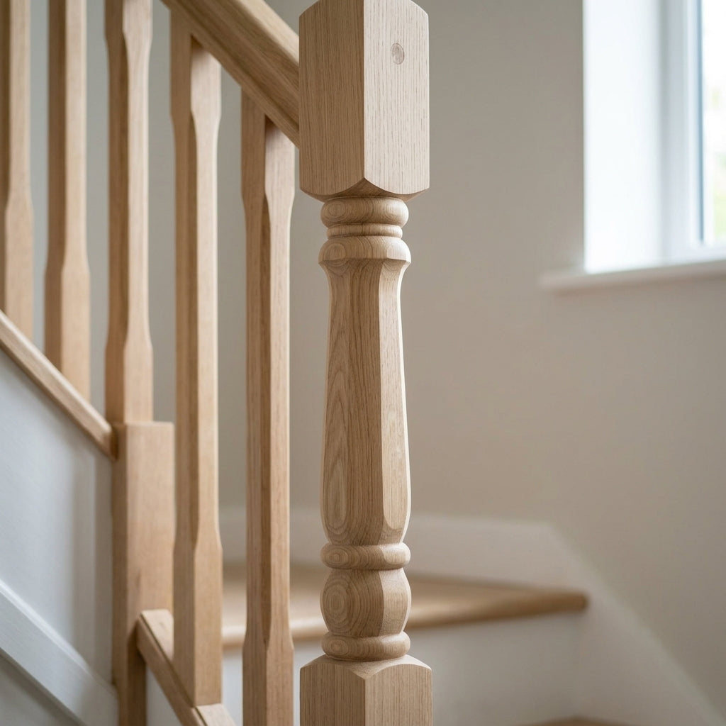 90mm Rowley Newel Post – Oak or Pine (view 2)
