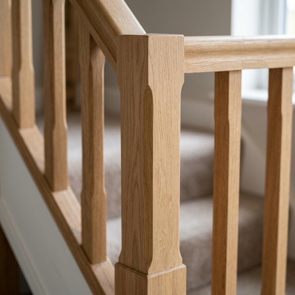 90mm Chamfered Oak Newel Peg - Clearance Quality (view 2)