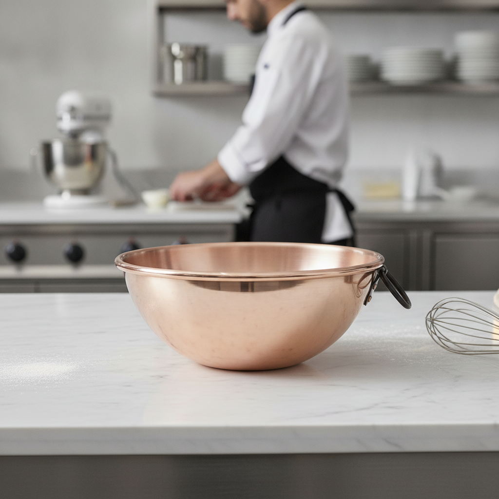 Copper Egg Whites Bowl 200mm for Efficient Mixing