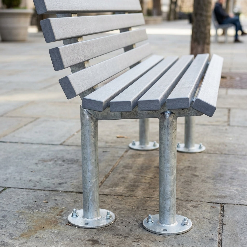 1200mm Outdoor Mild Steel Bench Seat – Galvanised (view 2)