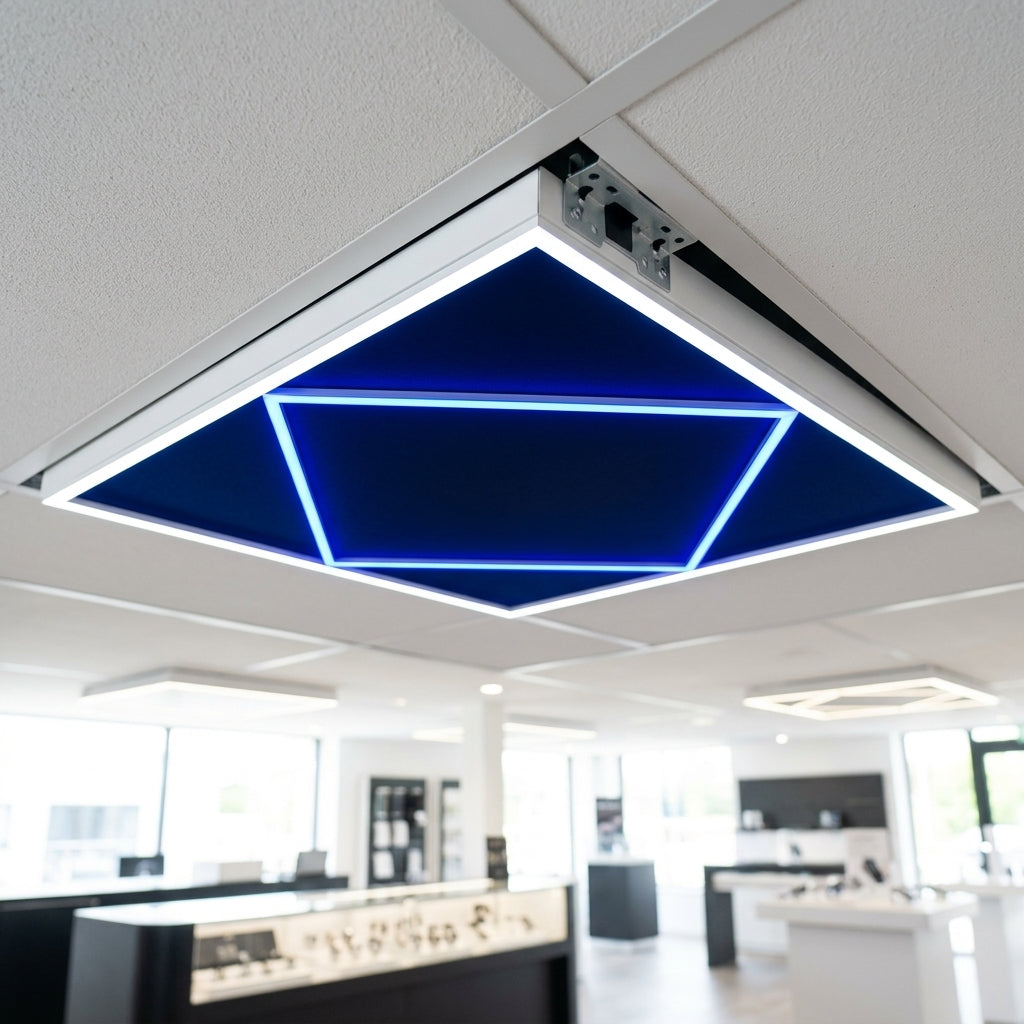 591 × 591mm LED ceiling light panel, 8000 lumens, 6500K (view 2)