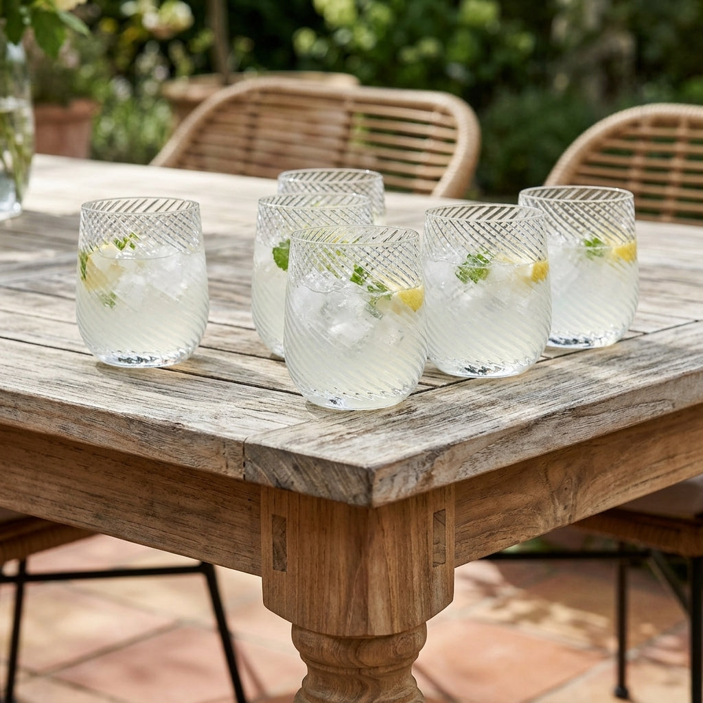 Set of 6 Twisted Cut Crystal Tumblers (view 2)