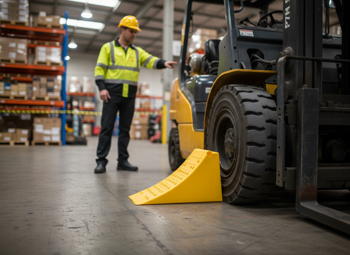 Premium Heavy Duty Plastic Wheel Chock for HGV Vehicles - Lightweight, Strong, and Easy to Store with Maximum Load of 44 Tonnes