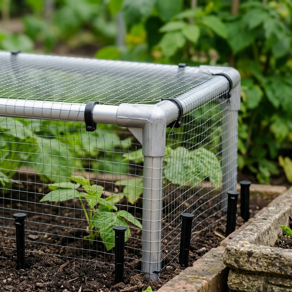 2m High Aluminium Vegetable Cage with Butterfly Netting (view 2)