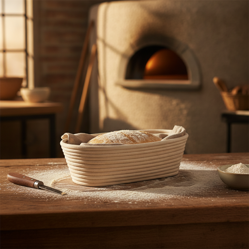 Natural Rattan Oval Bread Proofing Basket 1kg for Artisan Baking
