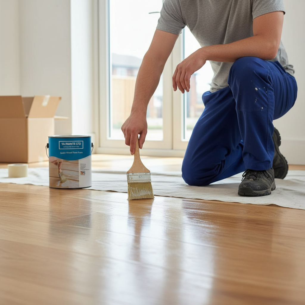 High-Performance Clear Sealer Wood Floor Paint - 3 in 1 Formula for Primes, Seals & Protects with Yellow Tinge Finish