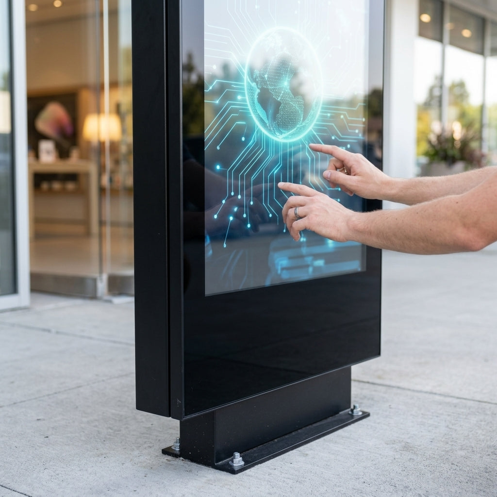 55" 4K Outdoor PCAP Touch Screen Freestanding Poster Display (view 2)