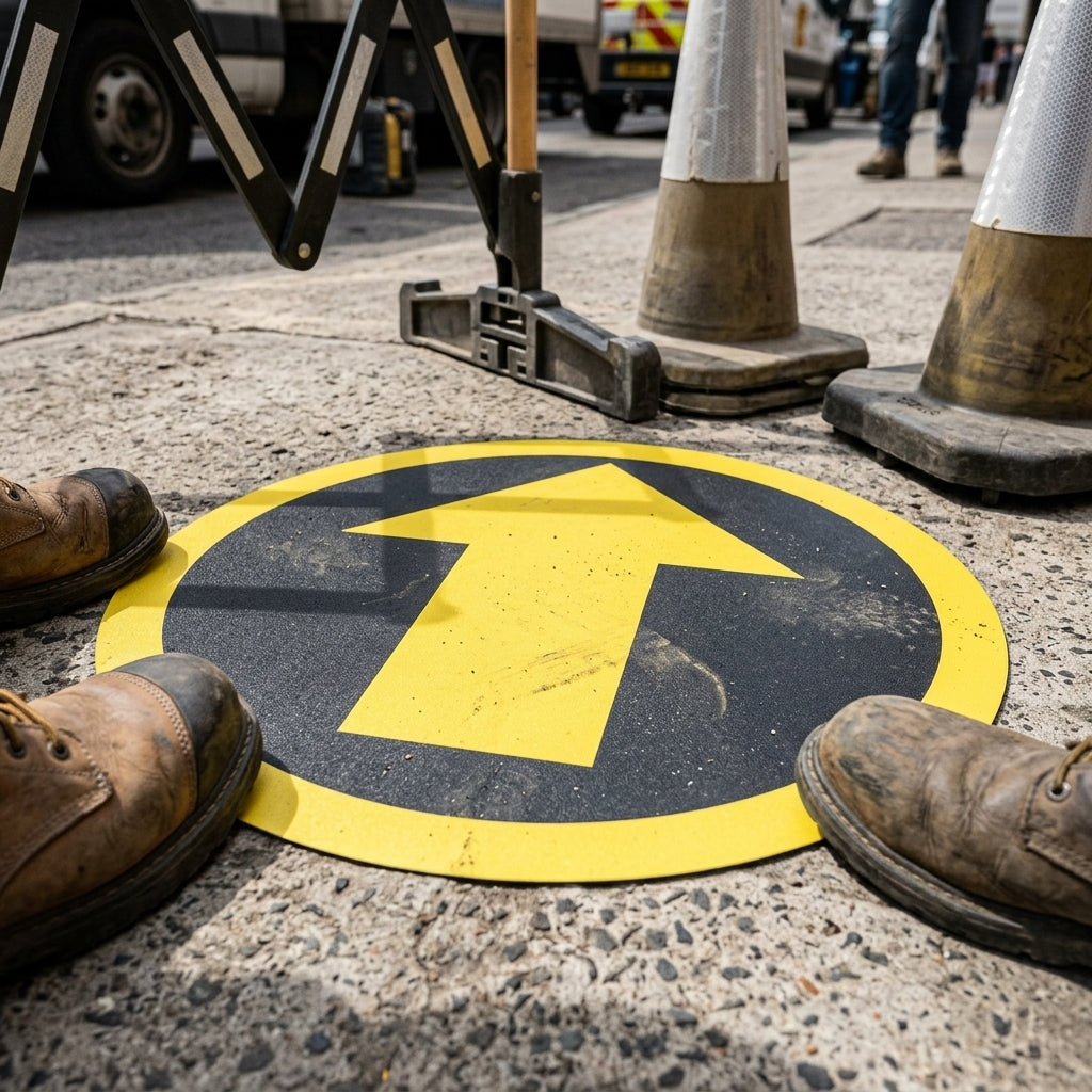 430mm Arrow Floor Safety Sign Slip-Resistant Vinyl (view 2)