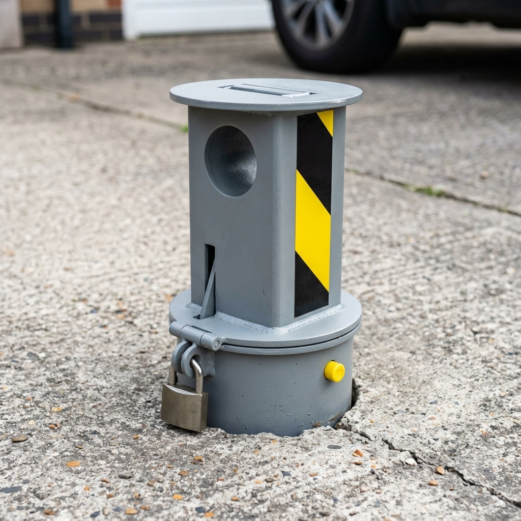 Telescopic ground anchor 165mm above ground 4mm steel (view 2)
