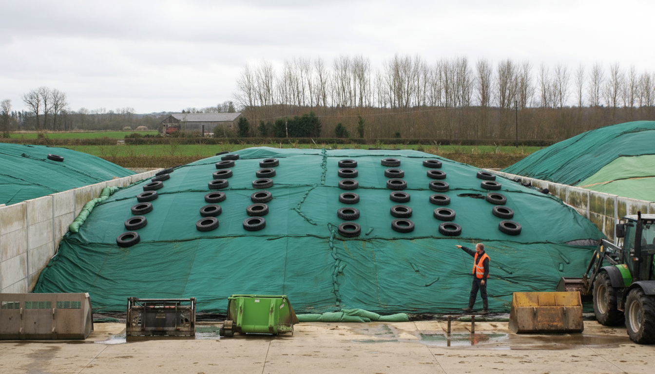 Premium Protective Silage Cover - Durable HDPE Knitted Mesh for Bird and Wildlife Damage Prevention