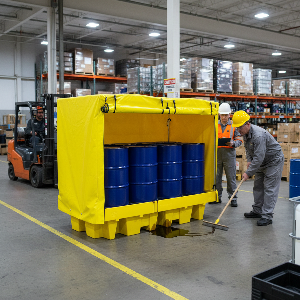 Covered 8 Drum Spill Pallet - BP8C ||For 8 drums
