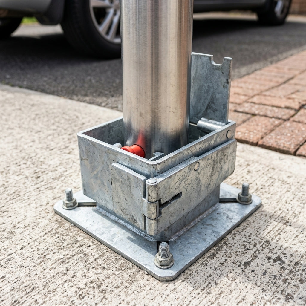 745mm Stainless Steel Removable Bollard with Integral Lock (view 2)