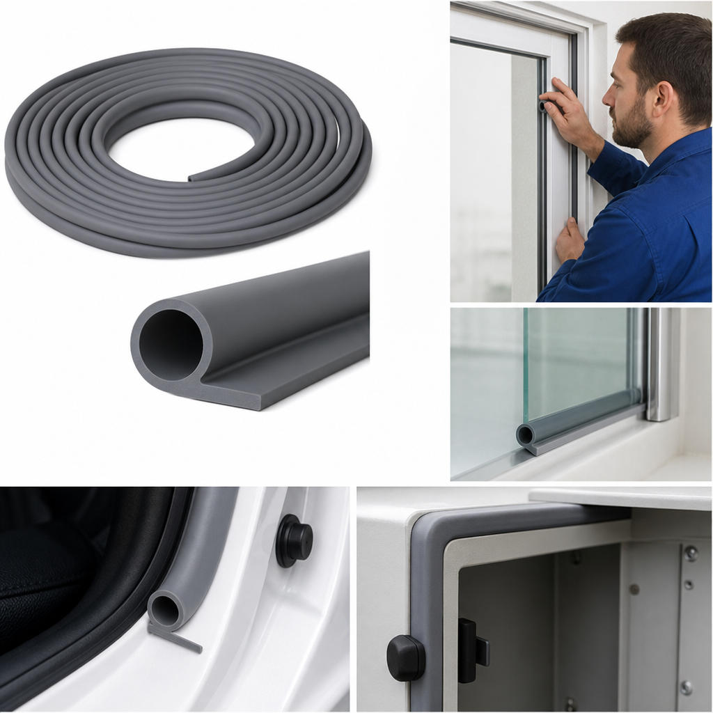Grey Silicone Rubber P Section Seal for Various Applications (10m Coil)