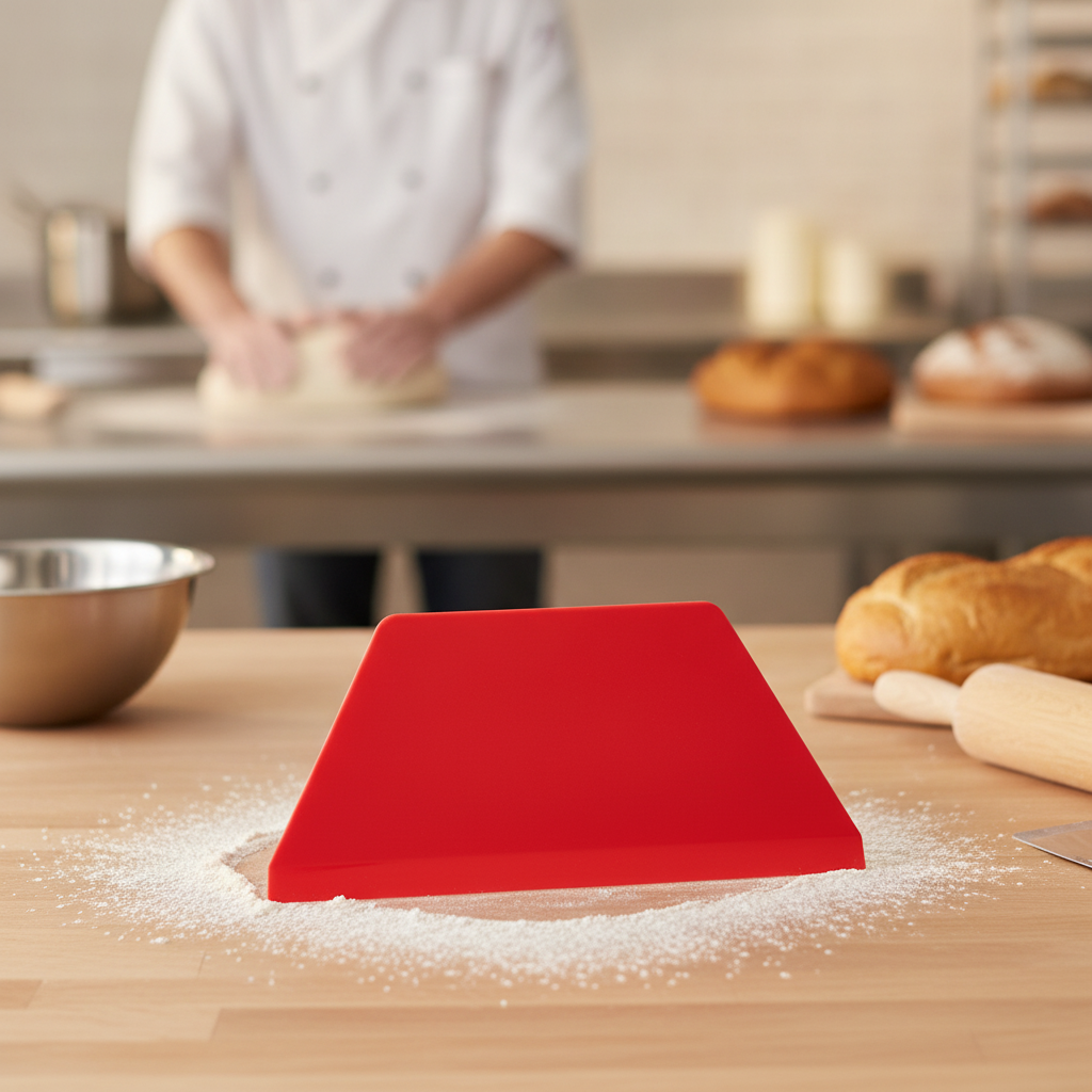 Polypropylene Trapeze Scraper Red for Baking & Cooking