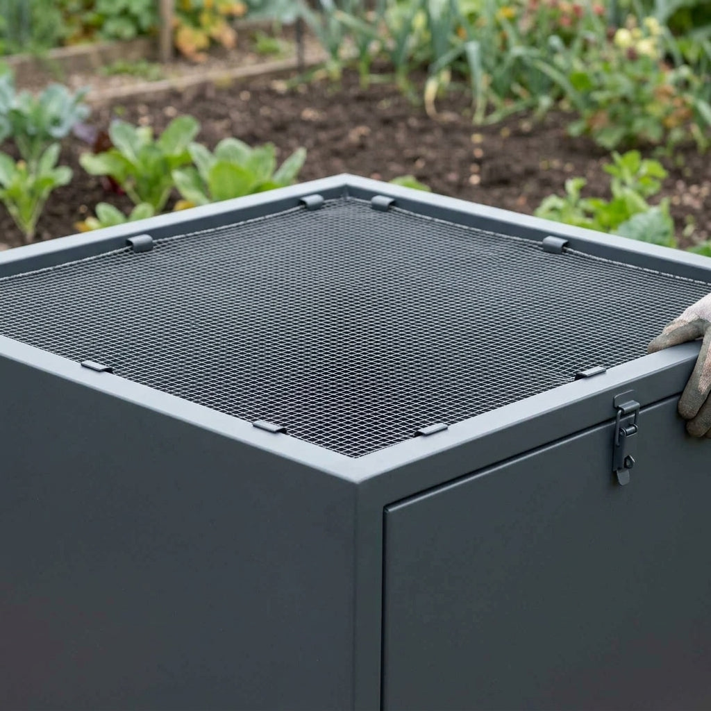 Square Metal Planters - Anthracite Grey (view 2)