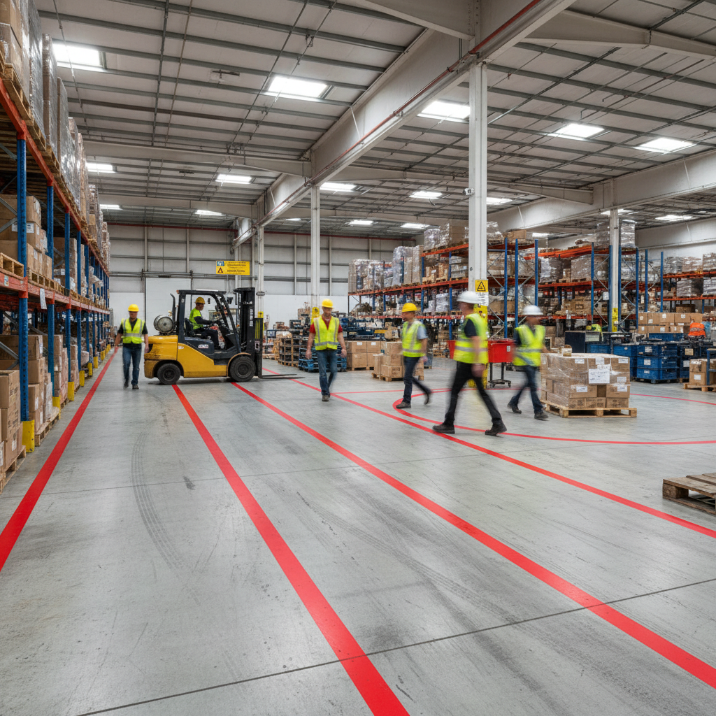 Premium Heavy Duty Floor Marking Tape for Industrial Safety - Fast Installation, Custom Sizes, Low Maintenance