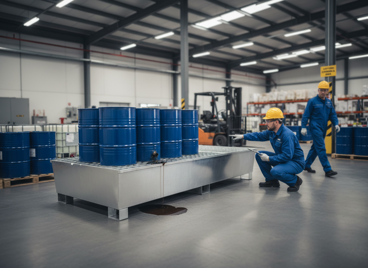 8 Drum Spill Pallet - Galvanised Steel - GSP8D || 1100ltr Sump Capacity