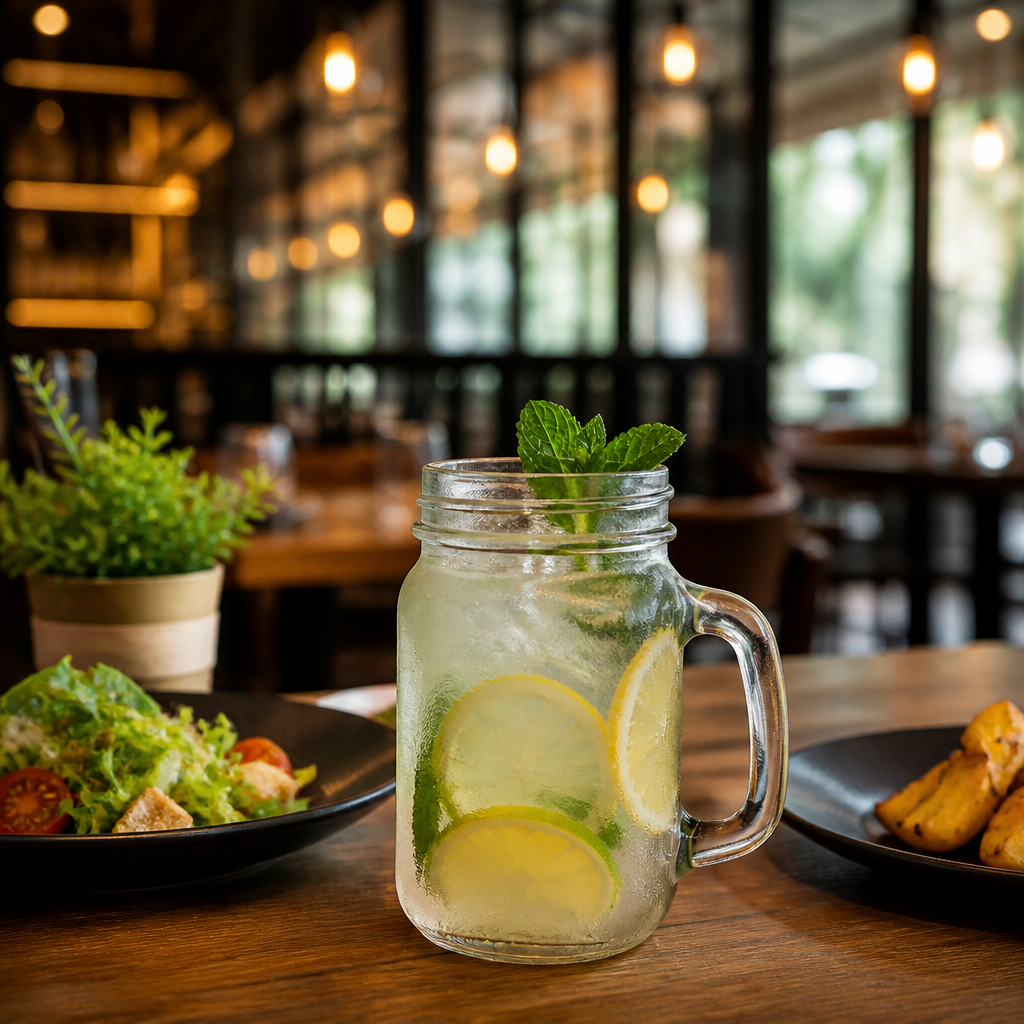 Soda Lime Handled Jam Jars 450ml for Serving Drinks (Pack of 12)
