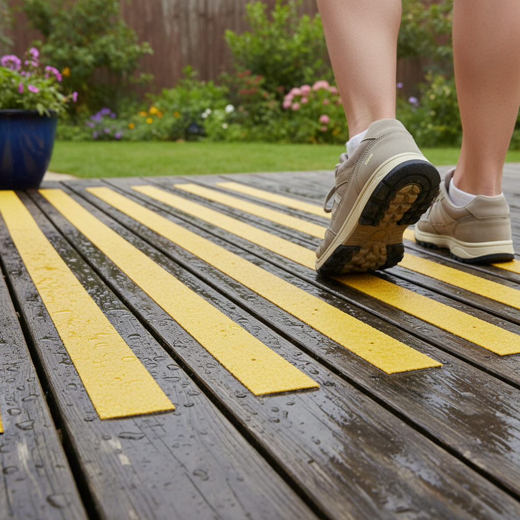Professional Heavy Duty Non Slip Decking Strips 50mm - GRP Anti-Slip for Safety on Decks and Ramps with Easy Installation