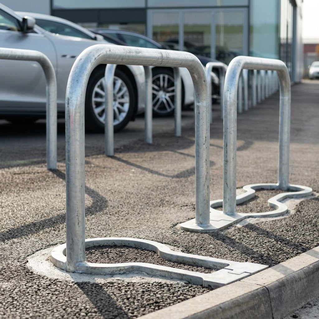 60mm Hooped Perimeter Barrier – Galvanised Concrete-In (view 2)