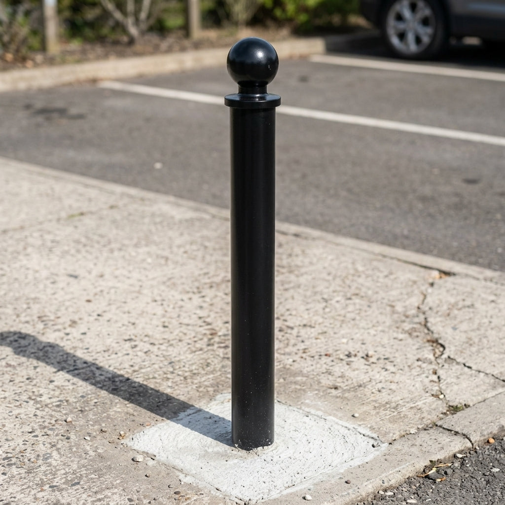 Ornamental Mild Steel Bollard – Galvanised – Concrete In (view 2)