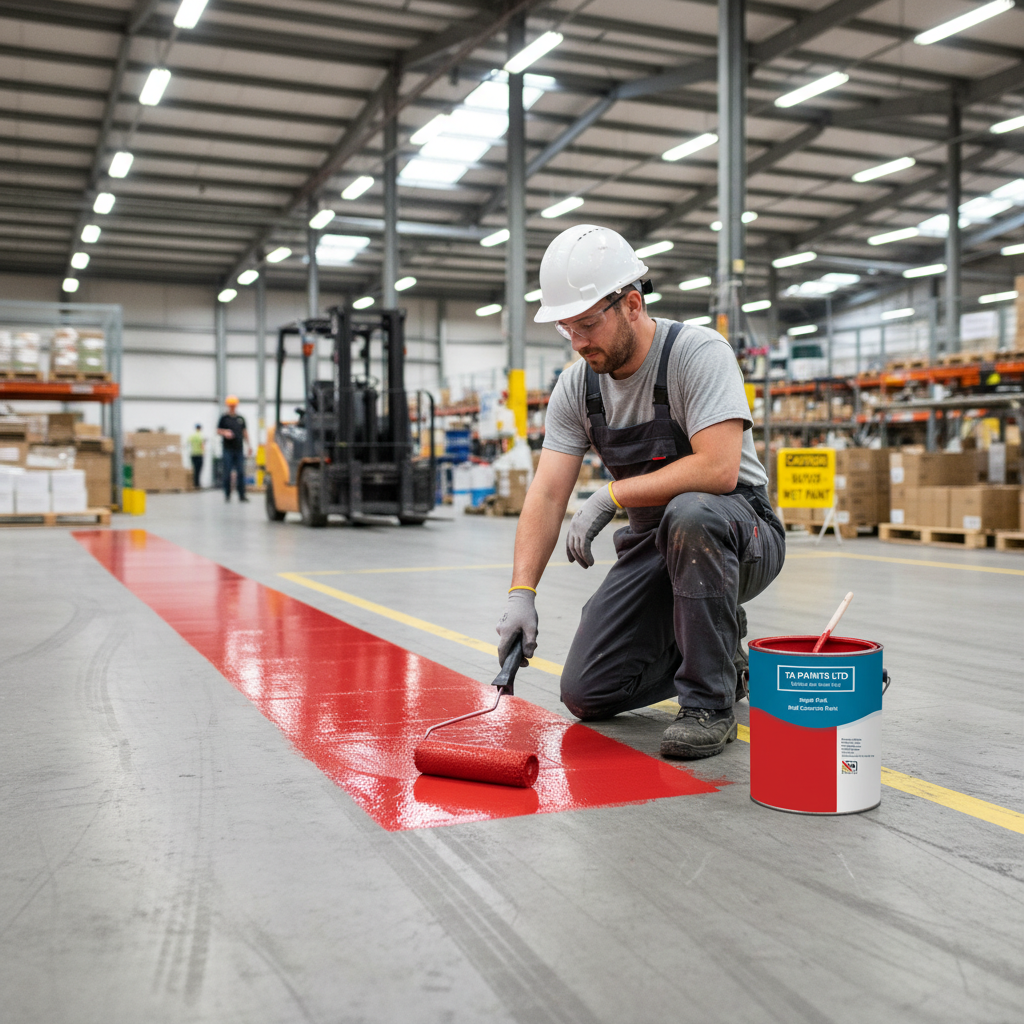 Premium Red Concrete Paint for Indoor and Outdoor Use with UV Resistance and Non-Slip Option