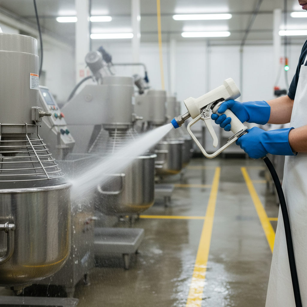 Premium Heavy Duty Wash Down Water Gun with Insulating Grip and Adjustable Jet for Food Manufacturing and Industrial Use