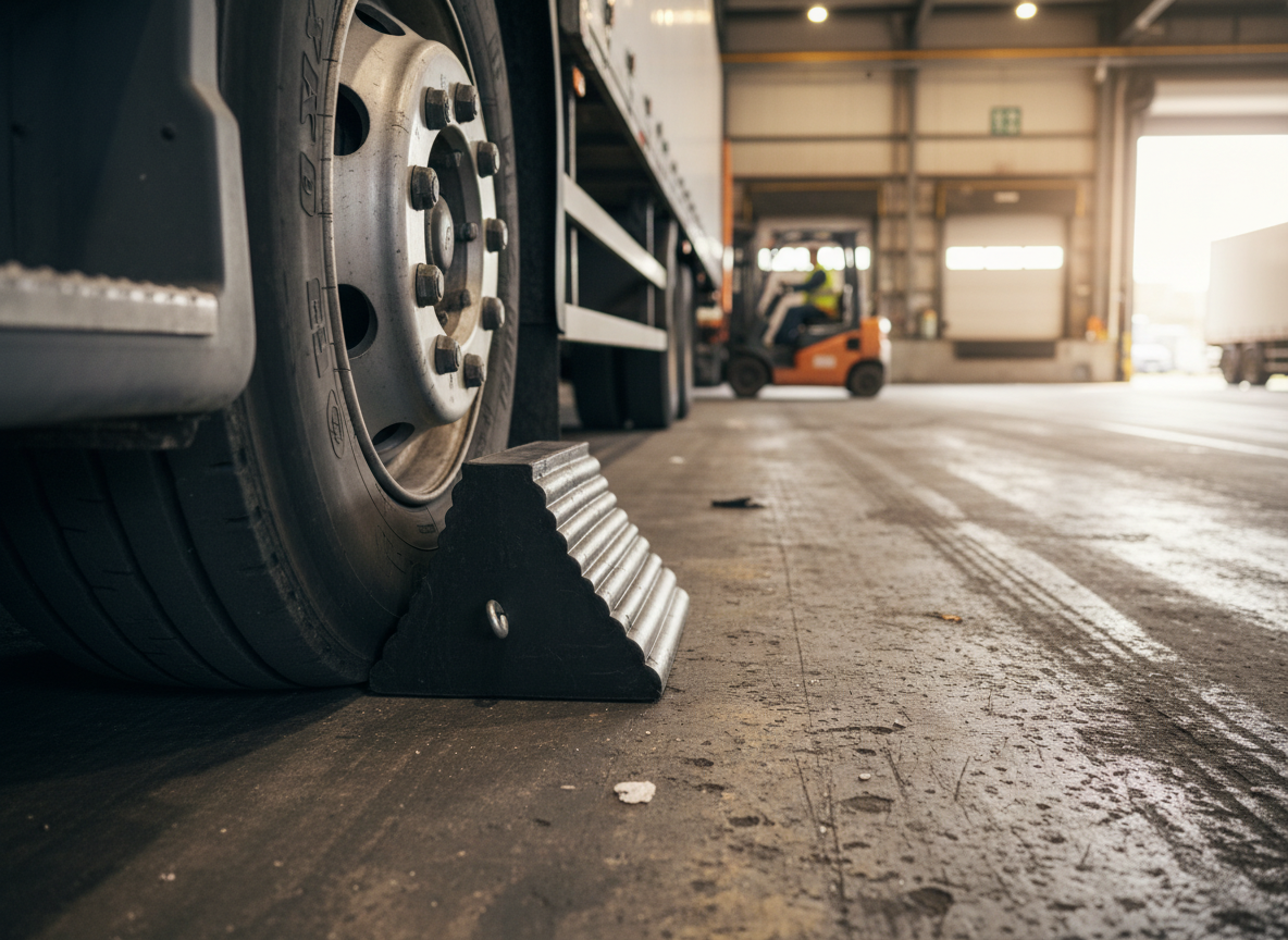Premium Heavy Duty Vehicle Wheel Chock for Trucks - 230 x 200 x 150 mm, 3.5 kg, 44 Tonnes Load Capacity