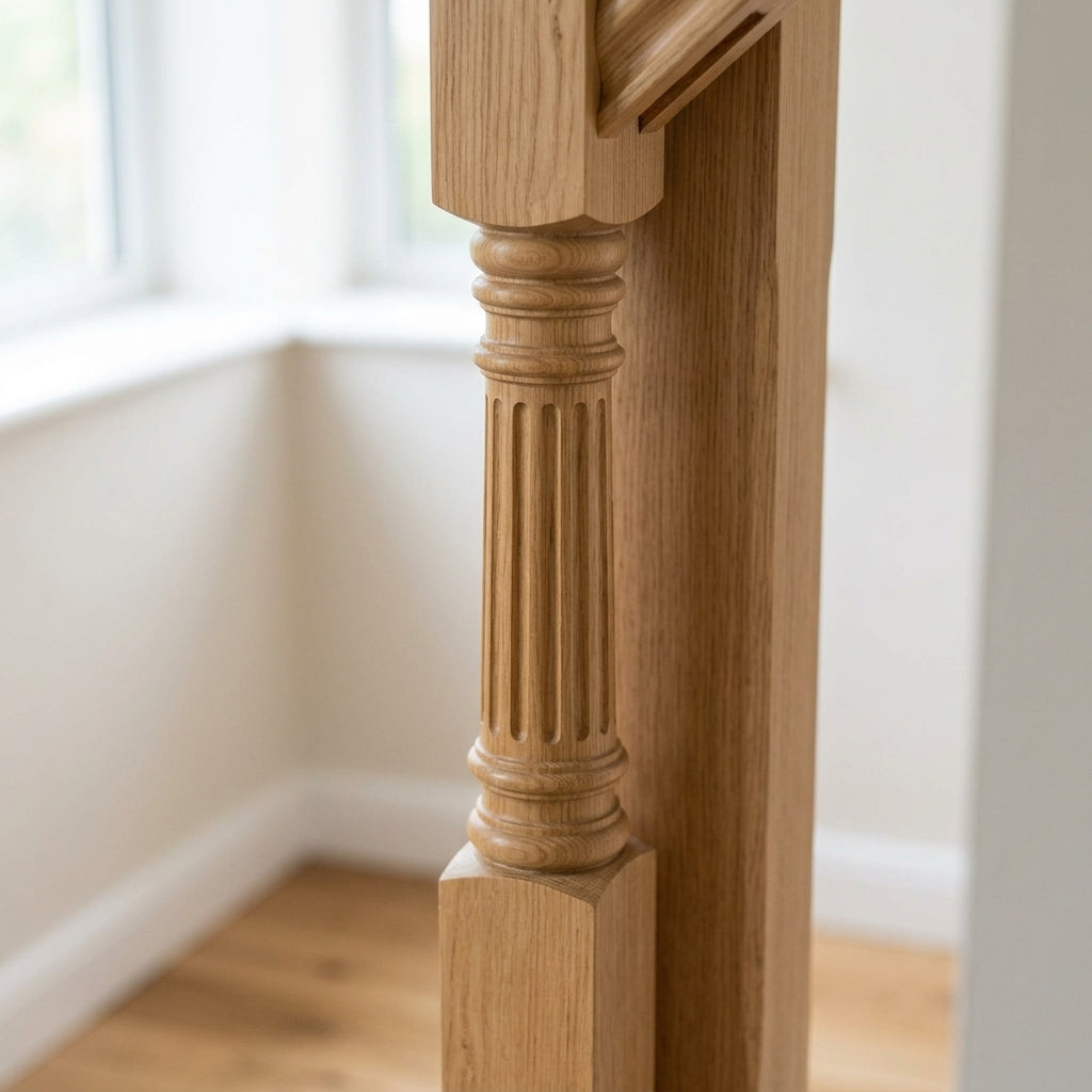 210mm Newel Post - Reeded Pine/Oak (view 2)