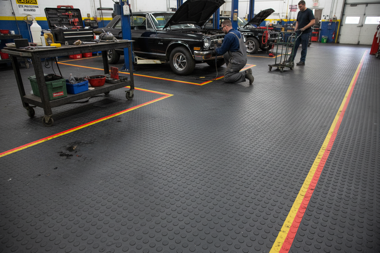 Premium Non-Slip Interlocking Tile System with Cellular Structure for Durability and Comfort, 12mm Height, Ideal for Heavy Loads