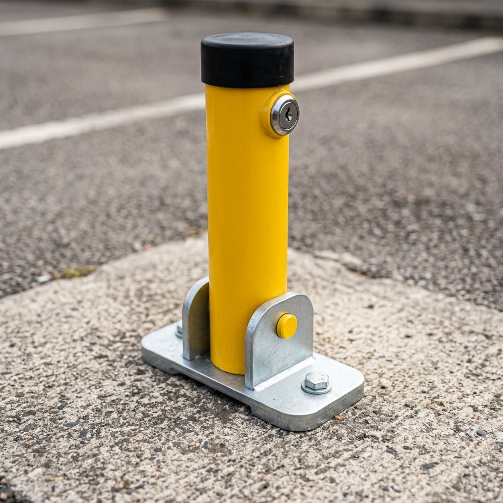 60mm Fold Down Lockable Parking Post with Push Lock (view 2)