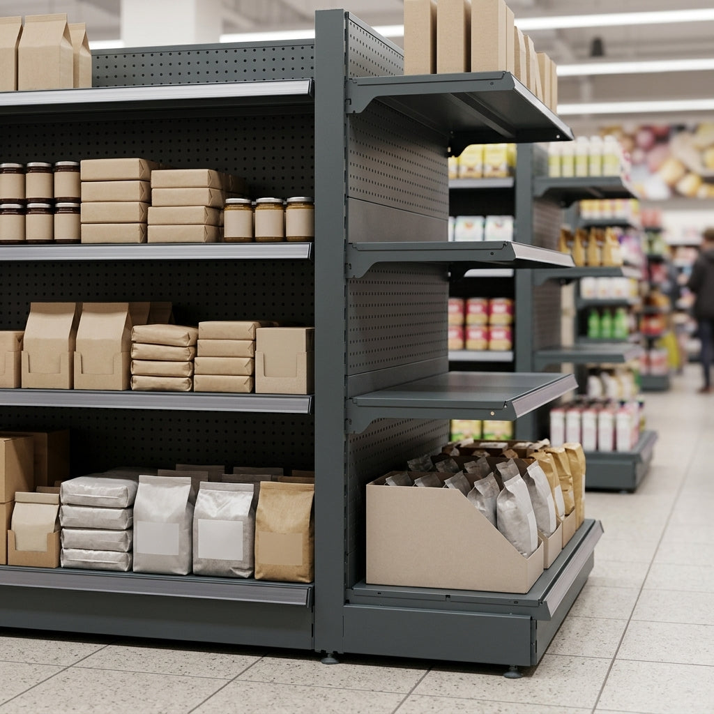 1.8m Double-Sided Gondola Bay with 470mm Base Shelf (view 2)
