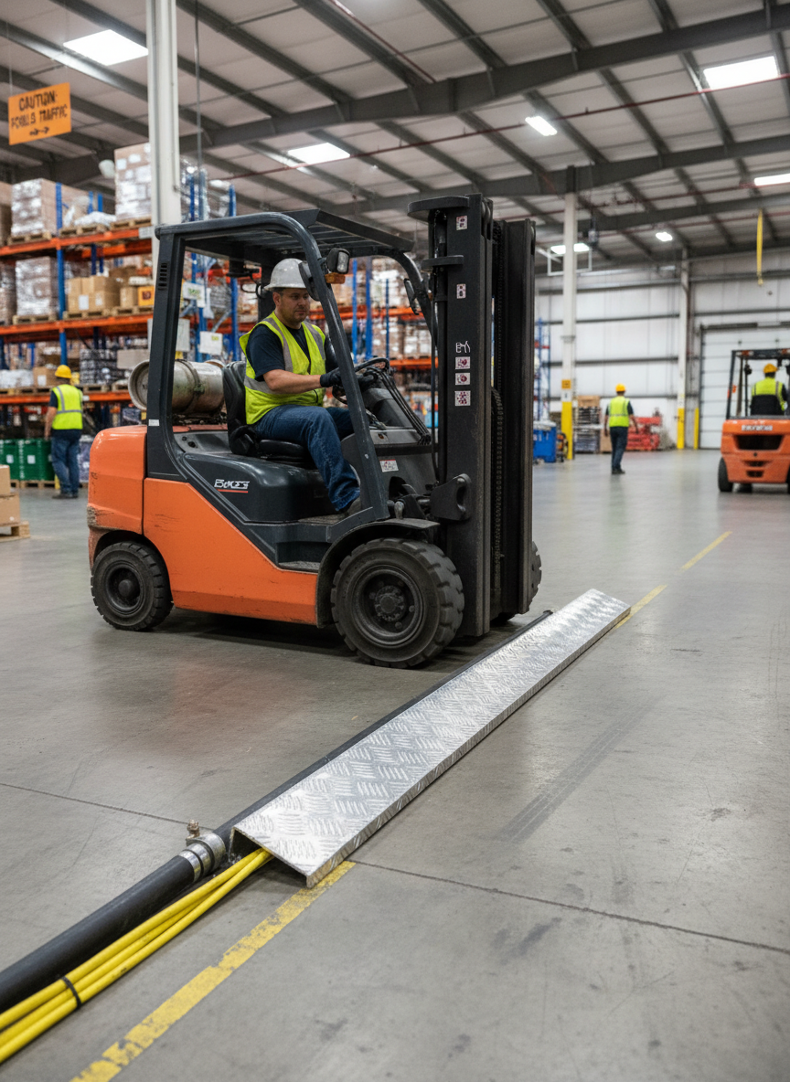 Premium Heavy Duty Hose and Cable Ramp Accessory with Aluminium Edge for Enhanced Durability and Stability
