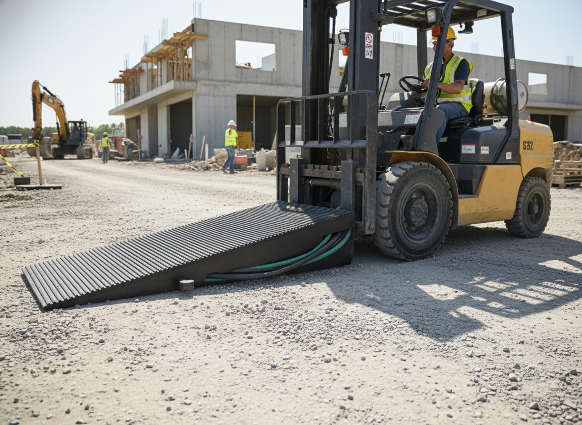 Premium Heavy Duty Hose and Cable Ramp 1200mm x 400mm x 155mm for Safe Vehicle Traversal