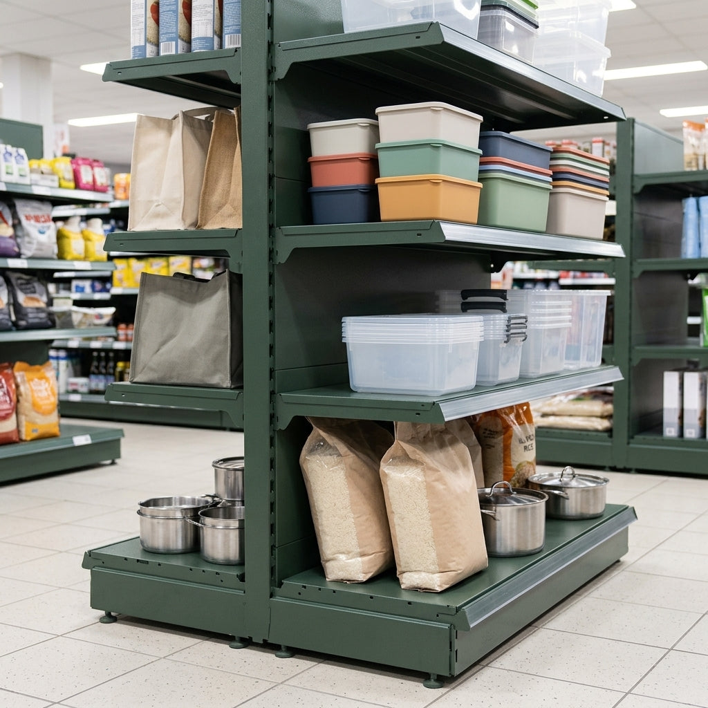 2.1m Double-Sided Gondola Bay with 470mm Base Shelf (view 2)