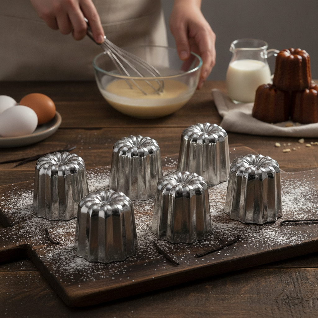 Stainless Steel Canele Fluted Mould 55mm for Baking
