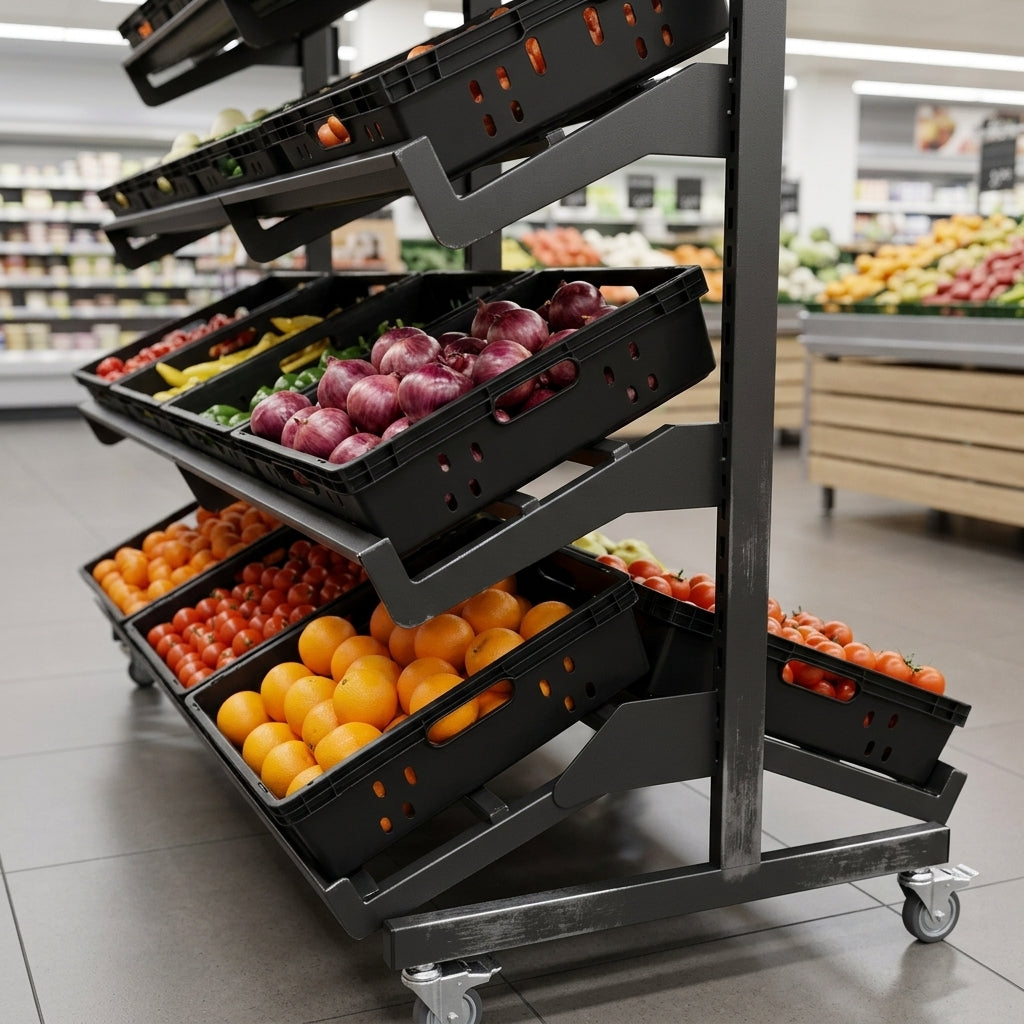 2000mm single-sided mobile fruit & vegetable display (view 2)
