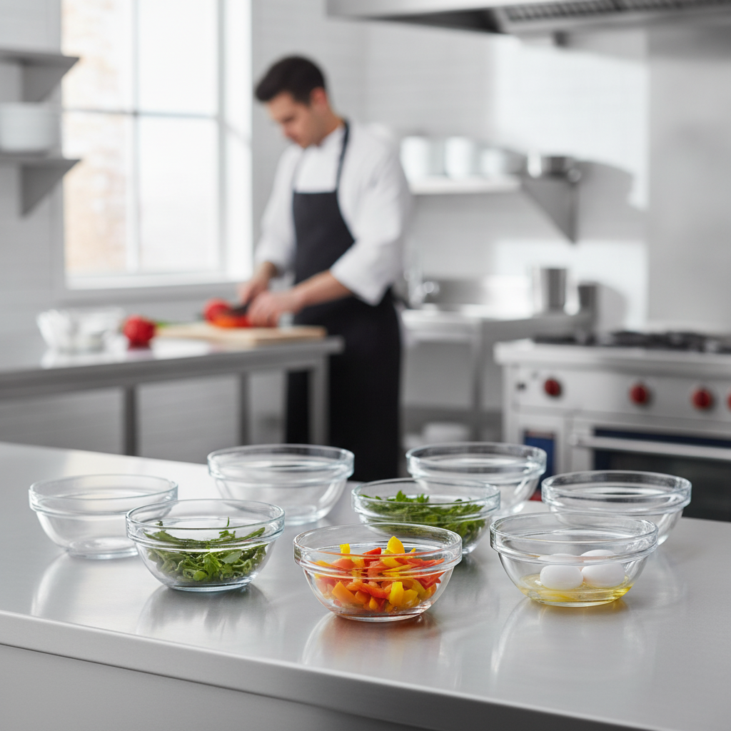 Tempered Glass Mixing Bowls 100mm for Food Preparation (Pack of 36)