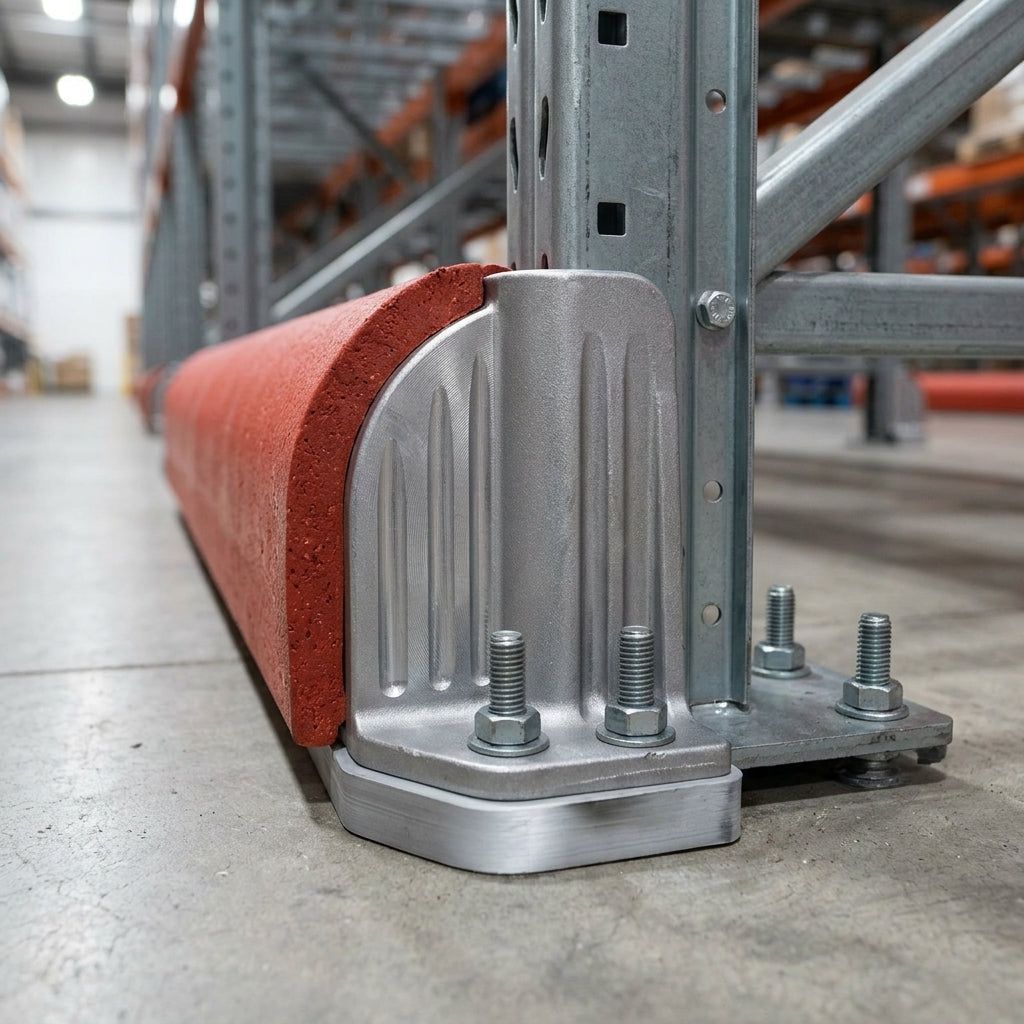 Trolley Guide Rail – Recycled Rubber Cart Stop Protection (view 2)