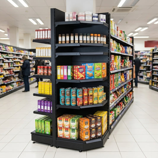 1.4m High Corner Shelving Bay 470mm Base 370mm Uppers