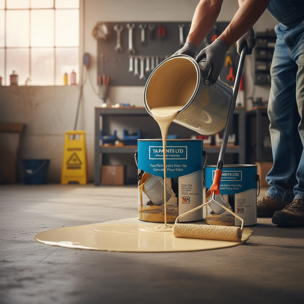 Premium Two Pack Epoxy Non Slip Concrete Floor Paint for Heavy Traffic Areas with Chemical Resistance