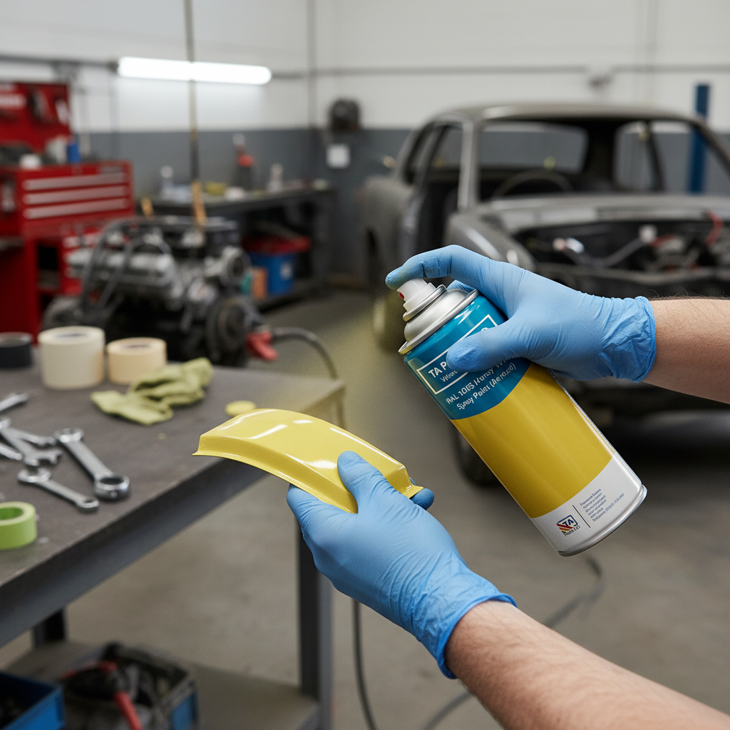 Premium Quick Drying Spray Paint in Honey Yellow - 400ml UV Resistant Enamel for Durable Coating and Smooth Finish
