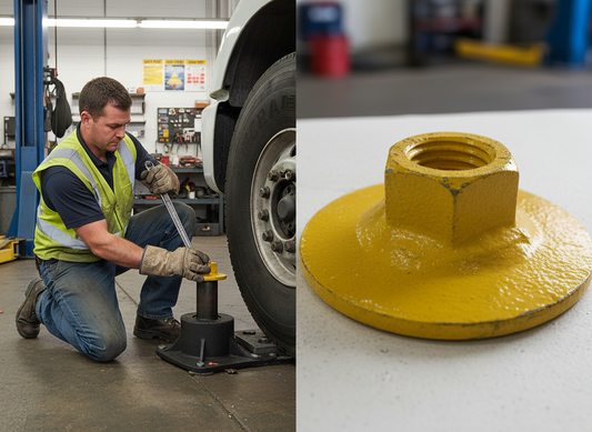 Premium Heavy Duty Wheel Chock Accessory with 50mm Diameter Washer and Welded M16 Nut for Aircraft Safety