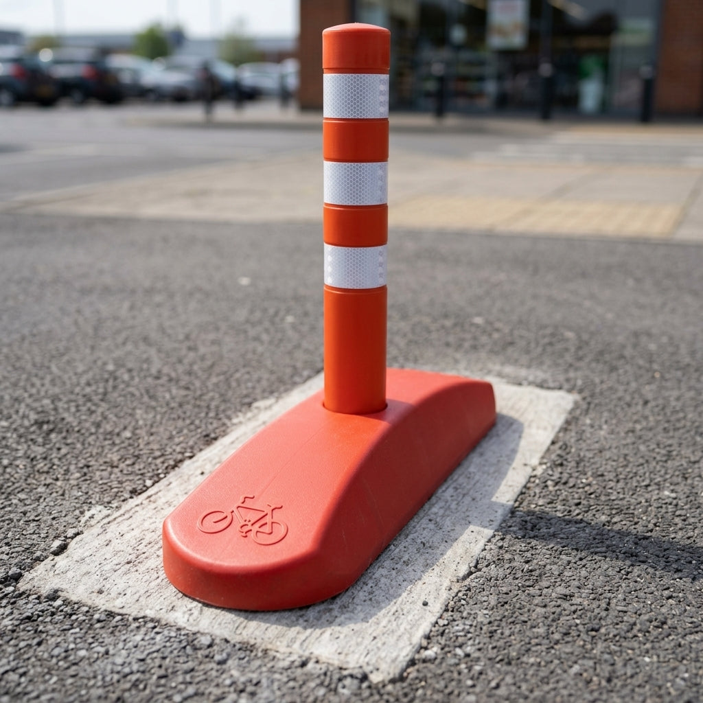 800–1030mm cycle lane separator bollard, flexible MDPE base (view 2)