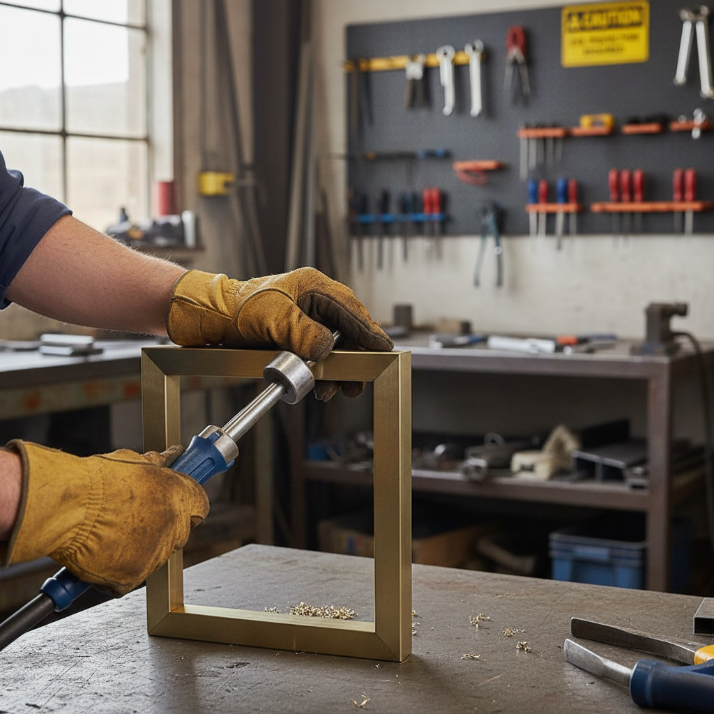 Premium Brushed Polished Brass Square Tube 25.4mm x 25.4mm x 3.2mm for Decorative and Architectural Applications